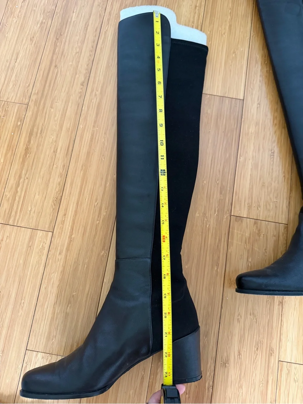 Stuart Weitzman City Block Over-the-Knee Boots - Black Leather